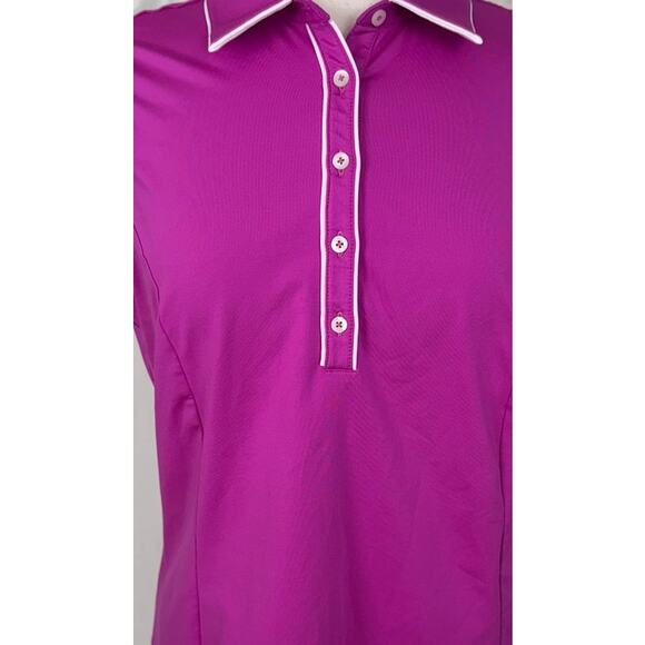 Adidas Golf ClimaCool Womens Large Purple Sleeveless Polo Shirt Polyester - Picture 2 of 7